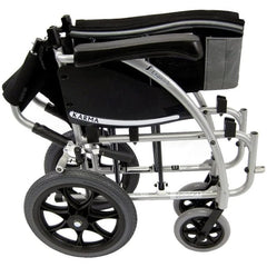 Karman S-Ergo 115 ultra lightweight  Folding Transport Wheelchair with Companion Brakes - S-115WB18SS-TP