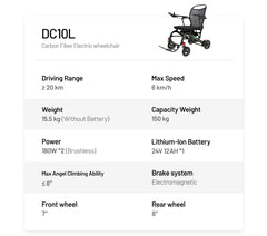 JBH Ultra-lightweight Carbon Fiber Wheelchair DC10L