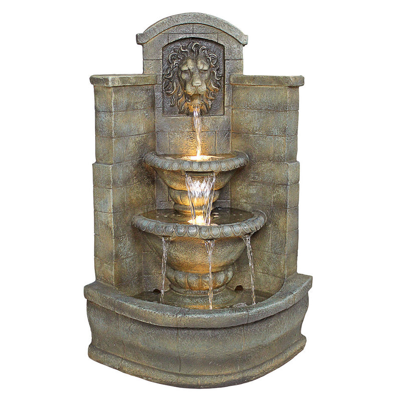 Design Toscano Saint Remy Lion Corner Fountain - DW73048