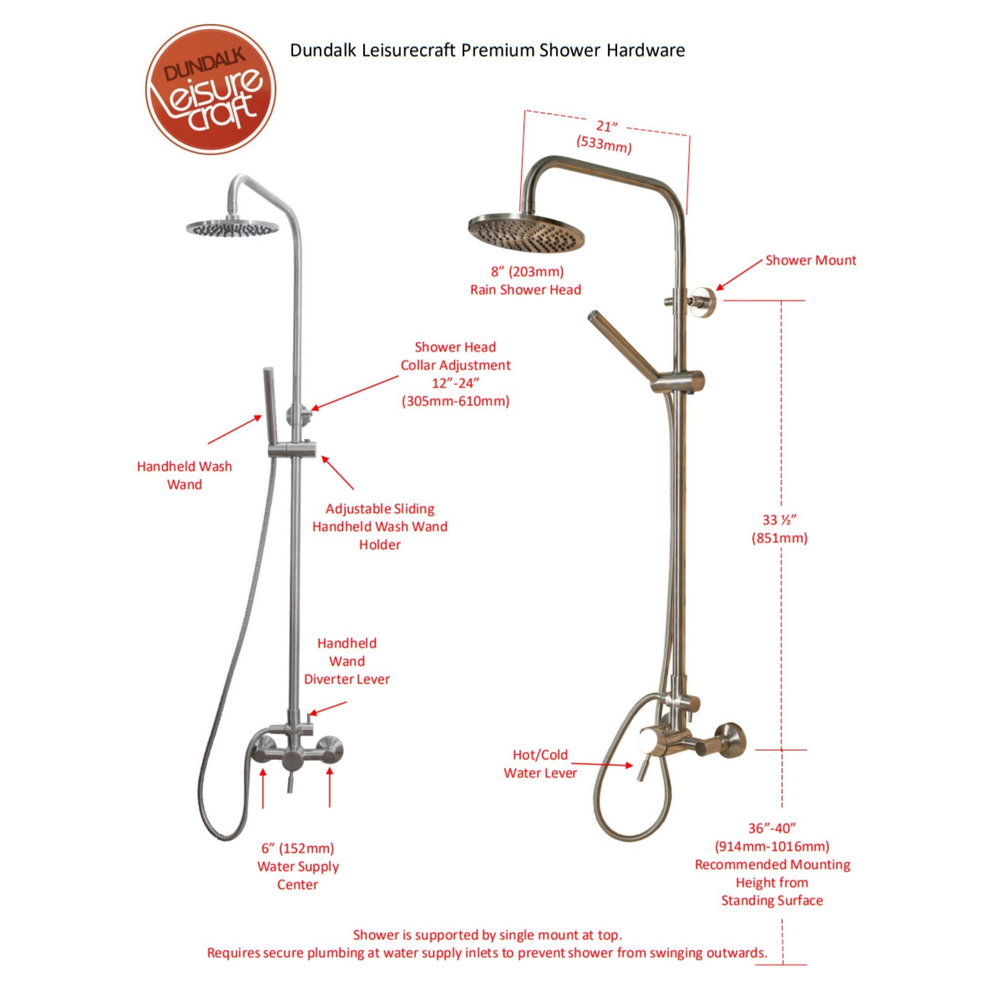 Dundalk LeisureCraft Premium Shower Hardware