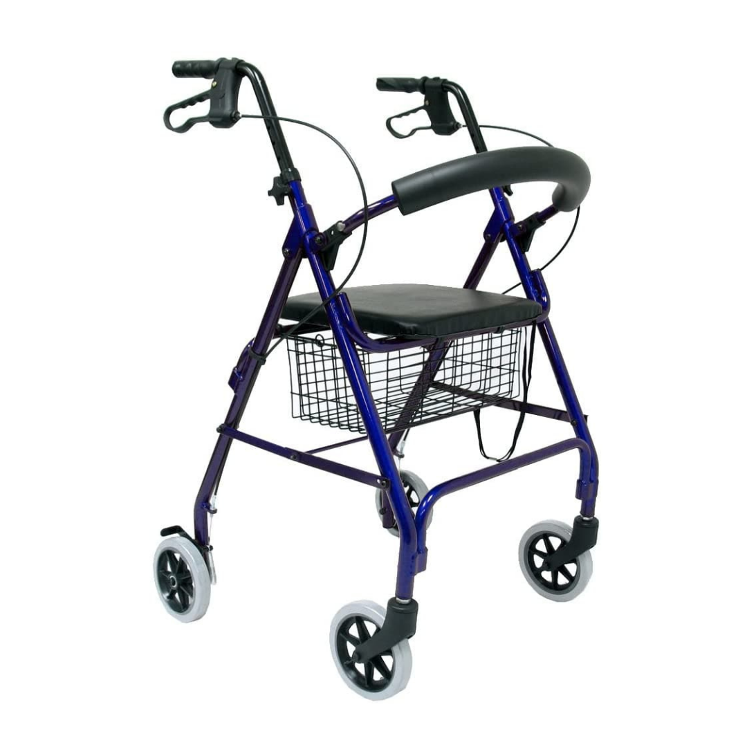 Karman Healthcare Aluminum Rollator with Standard Seat Height & 6" Casters - R-4600-BL