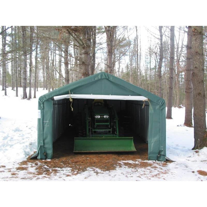 Rhino Shelter Extended Garage (House Style) 12’W x 24’L x 8’H - GA122408H