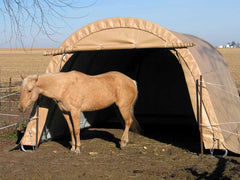 Rhino Shelter Livestock Shelter (Animal Run-In Round Style) 12’W x 20’L x 8’H – LV122008R