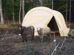 Rhino Shelter Livestock Shelter (Animal Run-In Round Style) 12’W x 20’L x 8’H – LV122008R