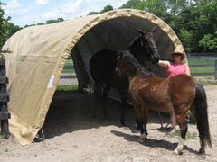 Rhino Shelter Livestock Shelter (Animal Run-In Round Style) 12’W x 20’L x 8’H – LV122008R