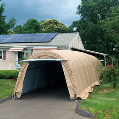 Rhino Shelter Extended Garage (Round Style) 12'W x 40'L x 8'H - GA122408R