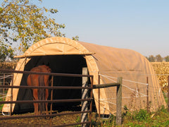 Rhino Shelter Livestock Shelter (Animal Run-In Round Style) 12’W x 20’L x 8’H – LV122008R