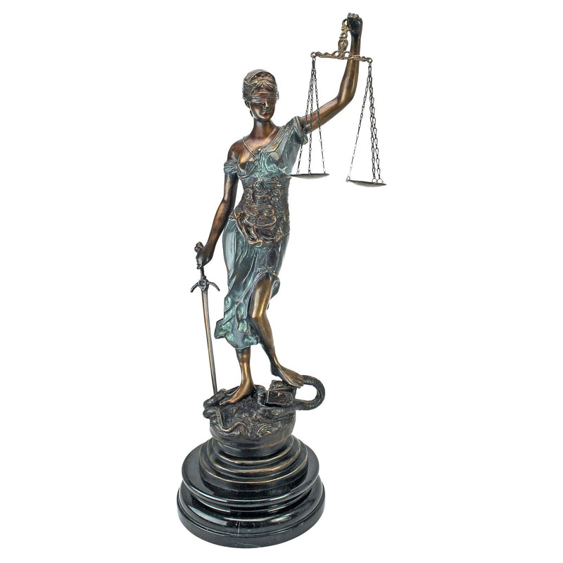 Design Toscano - Themis, Blind Justice Cast Bronze Statue: Tabletop - AA5020