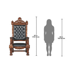 Design Toscano - The Fitzjames Hand-Carved Solid Mahogany Throne Chair - AF1204