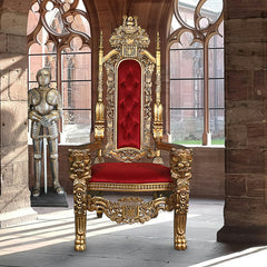 Design Toscano - Golden Lord Raffles Lion Throne Chair - AF1282