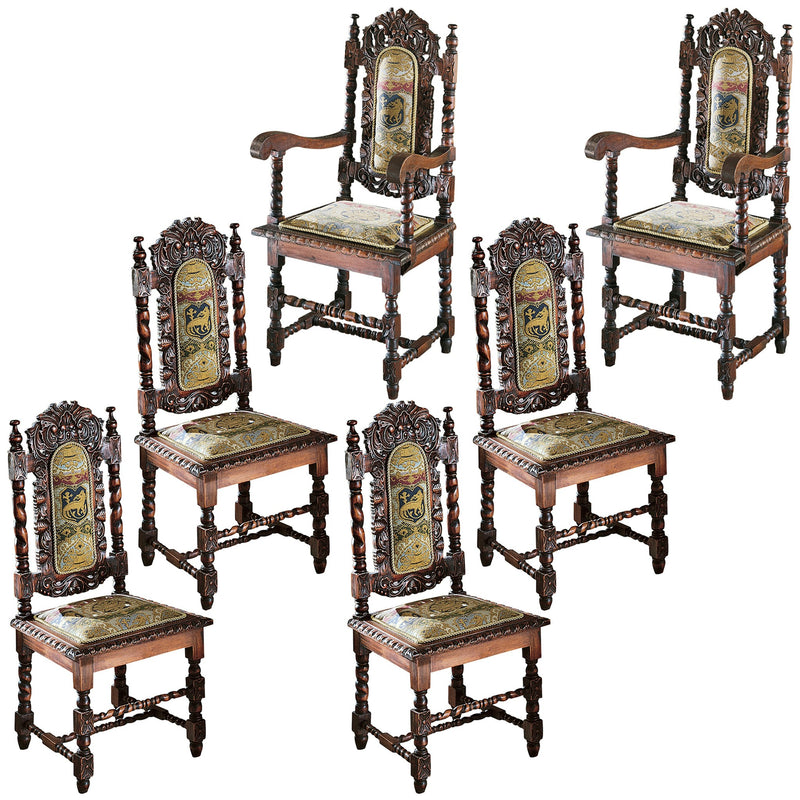 Design Toscano - Charles II Chairs: Set of Four Side Chairs and Two Armchairs - AF99119