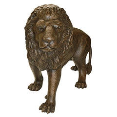 Design Toscano - Guardian Lion Cast Bronze Garden Statue: Left Foot Forward - AS221551