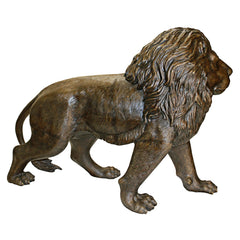 Design Toscano - Guardian Lion Cast Bronze Garden Statue: Left Foot Forward - AS221551