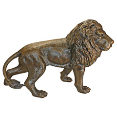 Design Toscano - Guardian Lion Cast Bronze Garden Statue: Right Foot Forward - AS221552