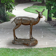 Design Toscano - Standing Mother Doe Deer Cast Bronze Garden Statue - AS223681