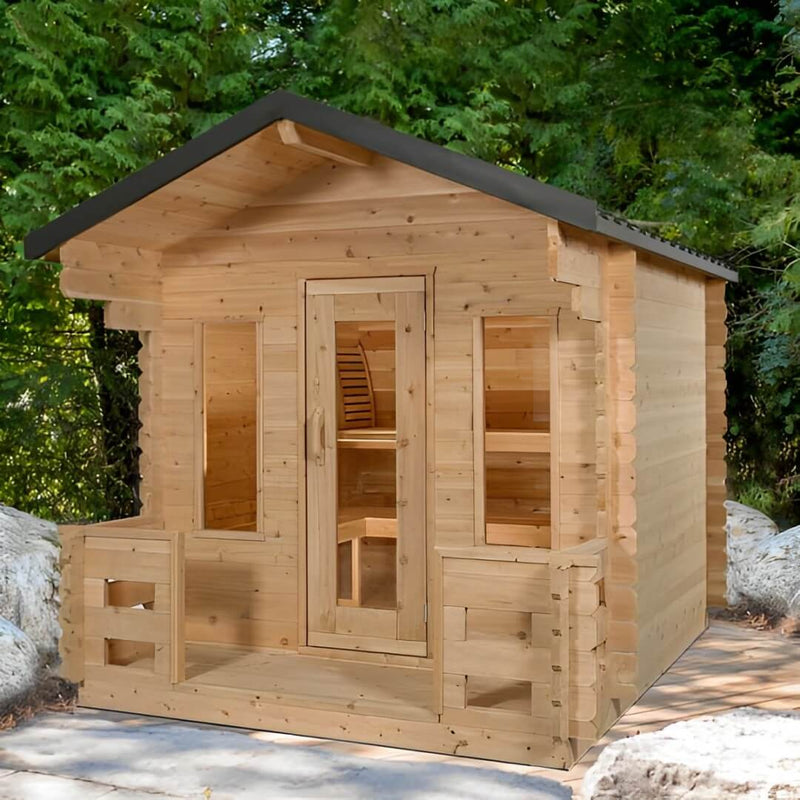 Dundalk LeisureCraft Georgian Cabin Sauna with Porch - CTC88PW