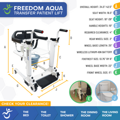 MobilePatientLift Freedom Aqua Patient Transfer Lift - FCOM-02