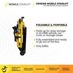 MobileStairLift Genesis Mobile Stairlift - Battery Powered & Portable Stair Lift - WCHR