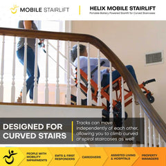 MobileStairLift Helix Mobile Stairlift - For Curved Staircases - HELX