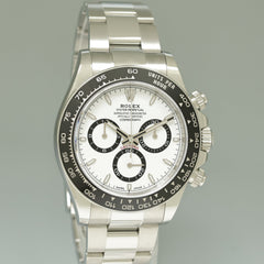 2024 NEW Rolex Daytona 126500LN White Dial Chrono Cosmograph Panda Steel Watch