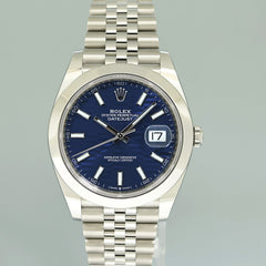 2024 NEW PAPERS Rolex DateJust 41 Blue Motif Motif Jubilee 126300 Watch Box