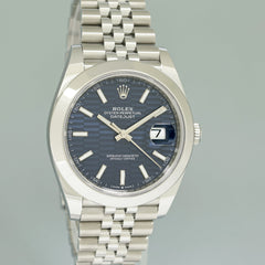 2024 NEW PAPERS Rolex DateJust 41 Blue Motif Motif Jubilee 126300 Watch Box