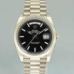 2023 NEW Rolex Day Date 40 White Gold President Black Stick 228239 Watch Box