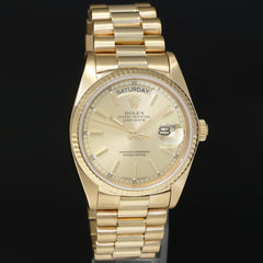 MINT Rolex President Day-Date Champagne 18038 Quickset Yellow Gold Watch Box