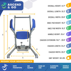 MobilePatientLift Ascend & Go Sit to Stand Patient Lift - MP-P02