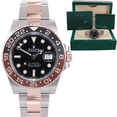 2022 MINT Rolex GMT Master Root Beer Two Tone Rose Gold Oyster 126711 Watch Box