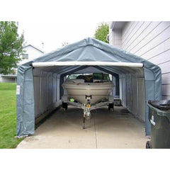 Rhino Shelter Extended Garage (House Style) 12’W x 24’L x 8’H - GA122408H