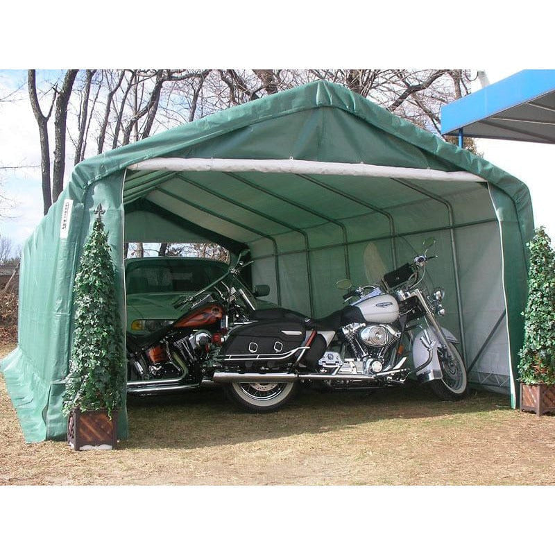 Rhino Shelter Extended Garage (House Style) 12’W x 24’L x 8’H - GA122408H