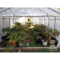 Rhino Shelter Greenhouse (House Style) 12’W x 12’L x 8’H - GH121208H