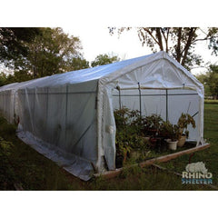 Rhino Shelter Greenhouse (House Style) 12’W x 12’L x 8’H - GH121208H