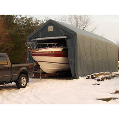 Rhino Shelters Instant Garage (Peak Style) 14’W x 42’L x 17’H - PB144217H