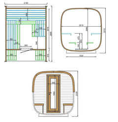 SAUNAONES™ Square Sauna Minimalist Refresh 5