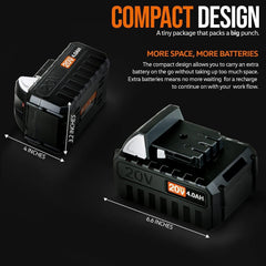 20V 4Ah Lithium Ion Battery - For 20V Battery Systems - GUT067-FBA