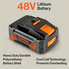 SuperHandy 48V 2Ah Battery with Charger, Fast Charging, Impact-Resistant Case – Compatible with Mobility Scooters, Augers, and More - GUT174-FBA