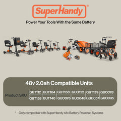 SuperHandy 48V 2Ah Battery with Charger, Fast Charging, Impact-Resistant Case – Compatible with Mobility Scooters, Augers, and More - GUT174-FBA
