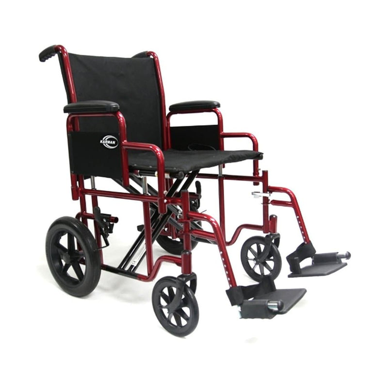 Karman Healthcare Deluxe Bariatric Transport Wheelchair - 450 lbs Cap