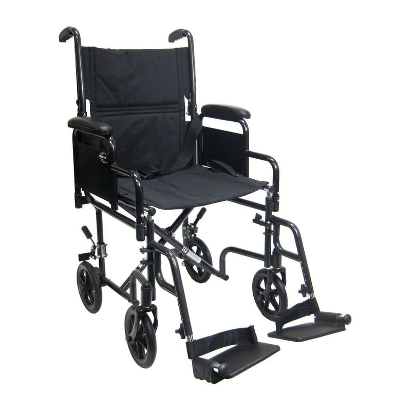 Karman Lightweight Folding Transport Wheelchair with Detachable Desk Arms - T-2700N